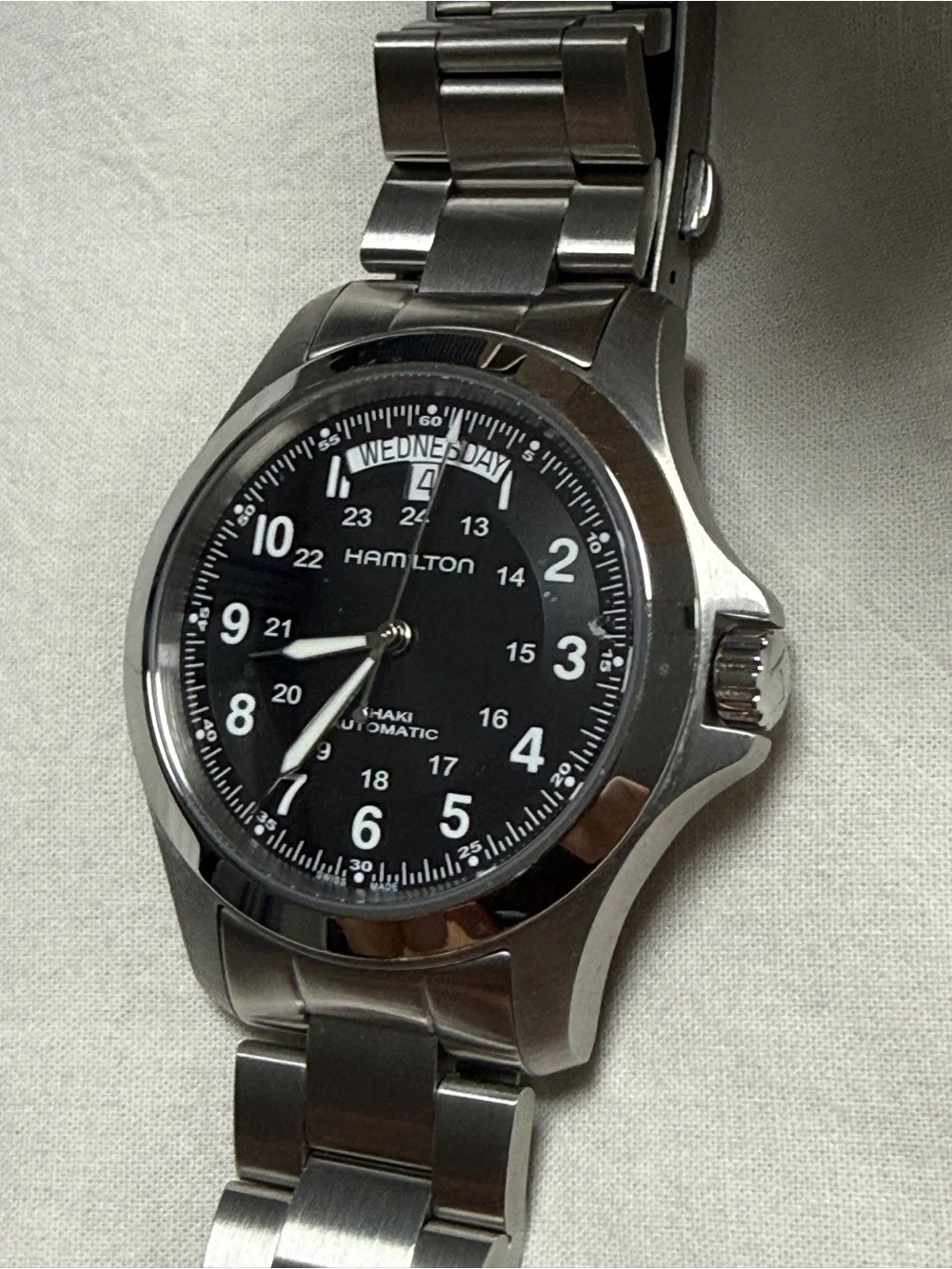 Hamilton Silver-Tone Automatic Watch with Exhibition Back